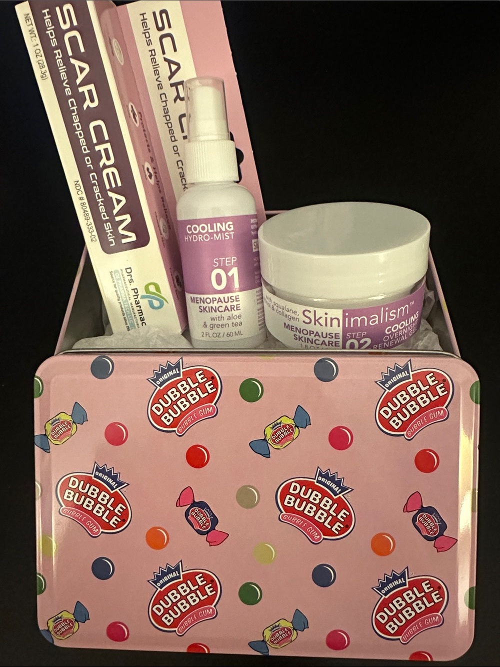 Mature skin Menopause Gift Set Cooling Hydro-Mist Overnight gel & Scar Cream
